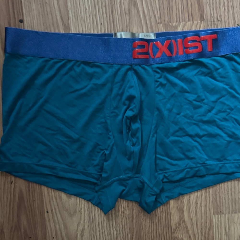 2xist Men's Blue Boxer Briefs with Red Waistband